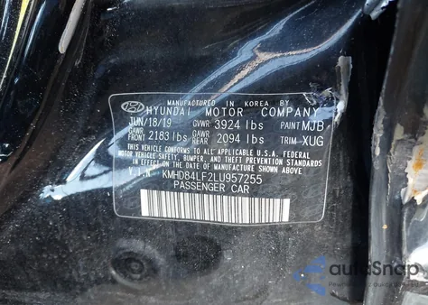 2020 Hyundai Elantra Value Edition from USA, damaged, VIN KMHD84LF2LU957255